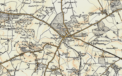 Old map of Faringdon in 1898-1899