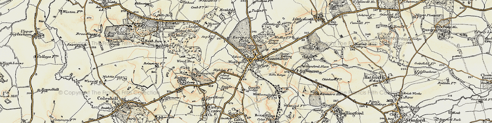 Old map of Faringdon in 1898-1899