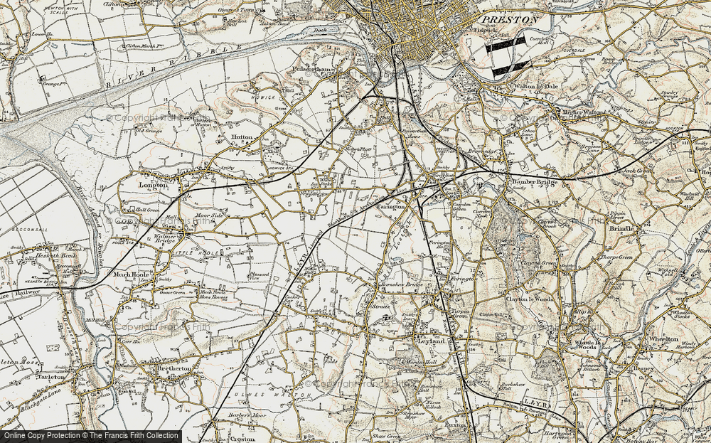 Old Map of Farington Moss, 1903 in 1903