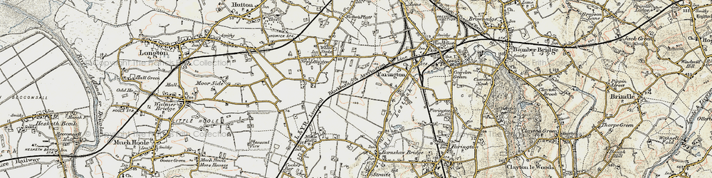 Old map of Farington Moss in 1903