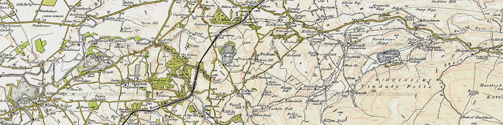 Old map of Whinney Fell in 1901-1904
