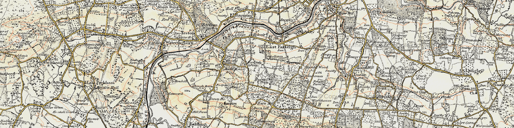 Old map of Farleigh Green in 1897-1898