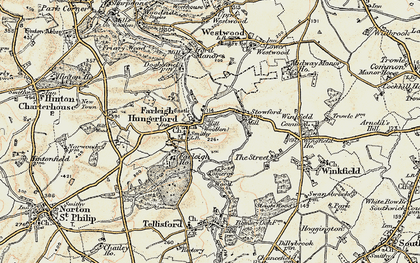 Old map of Farleigh Hungerford in 1898-1899