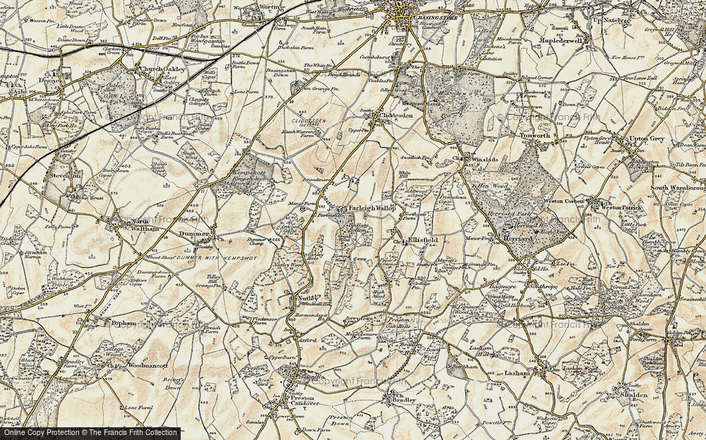 Old Map of Historic Map covering Bedlam Bottom in 1897-1900