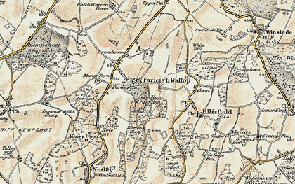 Old map of Bedlam Bottom in 1897-1900