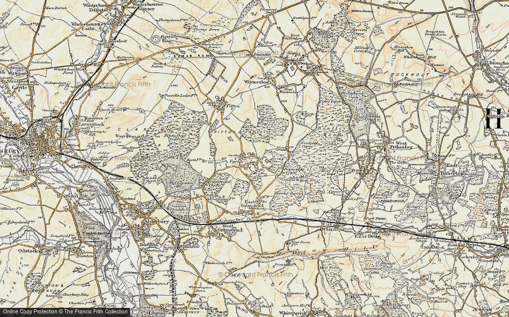 Old Map of Historic Map covering Blackmoor Copse in 1897-1898