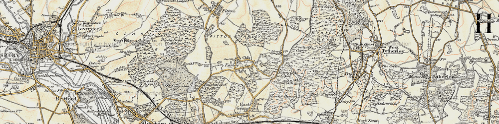 Old map of Blackmoor Copse in 1897-1898