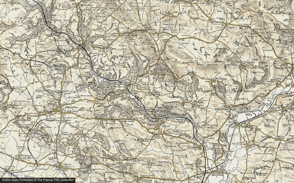 Old Map of Historic Map covering Beelow Hill in 1902