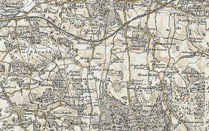 Old map of Farley Green in 1897-1909