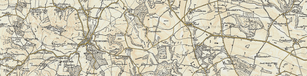 Old map of Beckbury in 1899-1900