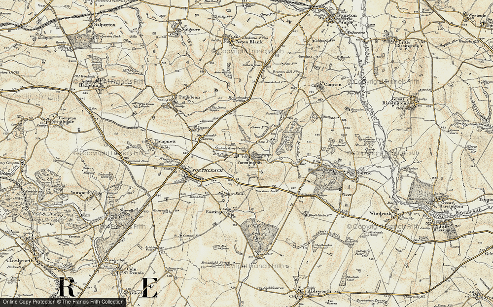 Old Map of Historic Map covering Broadwater Bottom in 1898-1899