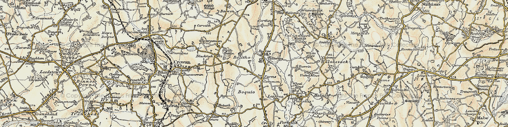Old map of Farms Common in 1900
