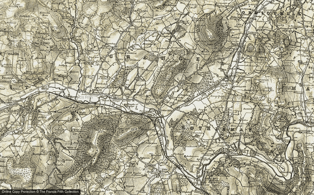 Old Map of Historic Map covering Bracobrae in 1910