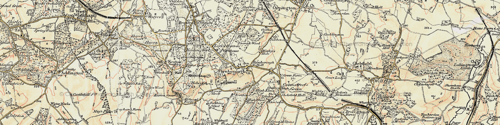 Old map of Farnborough in 1897-1902