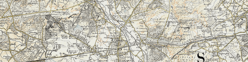 Old map of Farnborough Green in 1897-1909