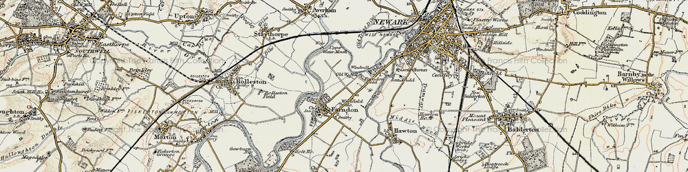 Old map of Fosse Way (Roman Road) in 1902-1903