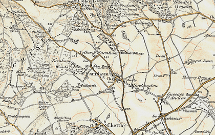 Old map of Farnham in 1897-1909