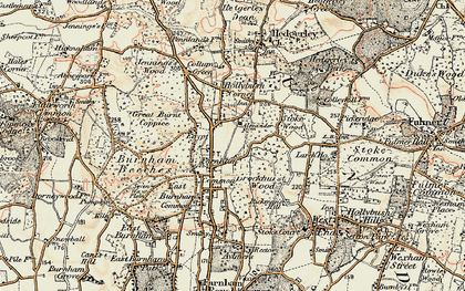 Old map of Farnham Common in 1897-1909