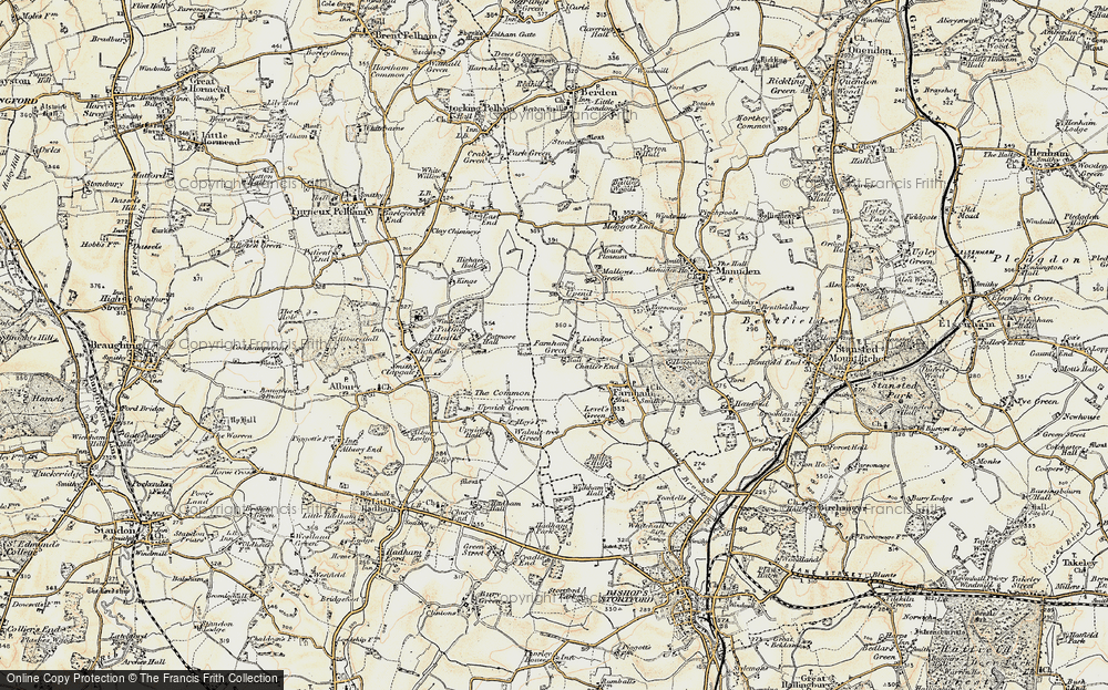 Old Map of Farnham Green, 1898-1899 in 1898-1899