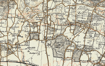 Old map of Farnham Park in 1897-1909