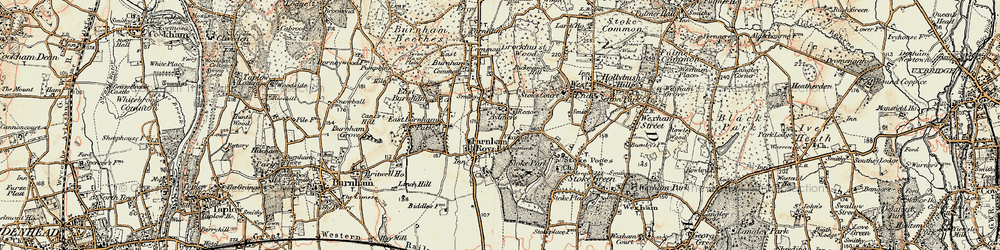 Old map of Farnham Park in 1897-1909