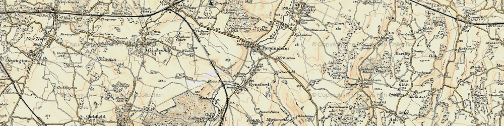 Old map of Farningham in 1897-1898