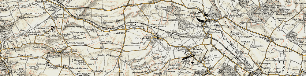Old map of Farnsfield in 1902-1903
