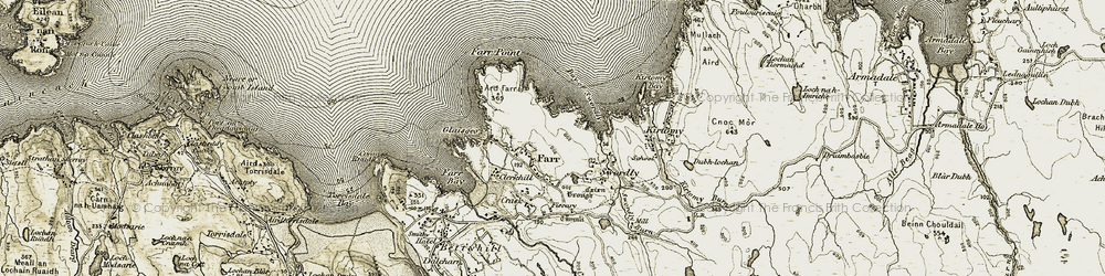 Old map of Ard Farr in 1910-1912