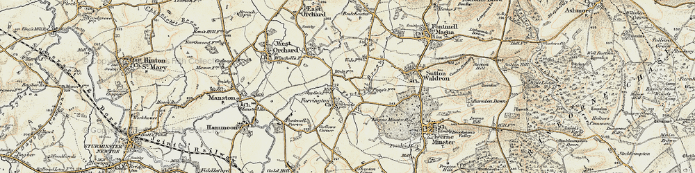 Old map of Farrington in 1897-1909
