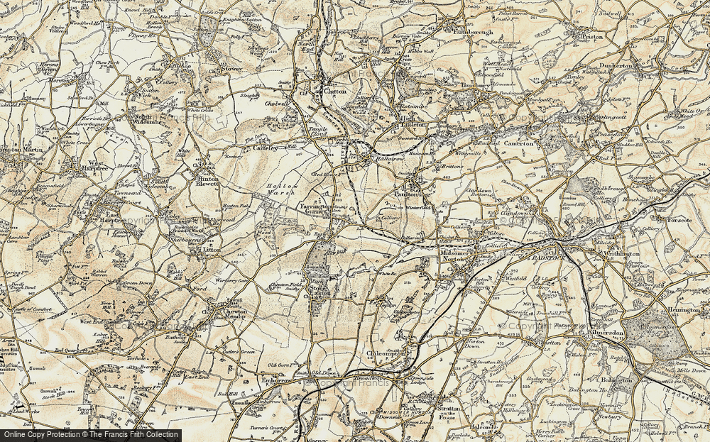 Old Map of Farrington Gurney, 1899 in 1899