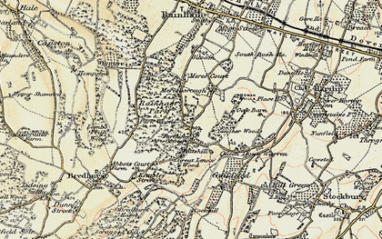 Old map of Farthing Corner in 1897-1898