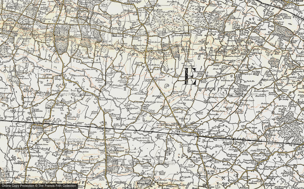 Old Map of Farthing Green, 1897-1898 in 1897-1898