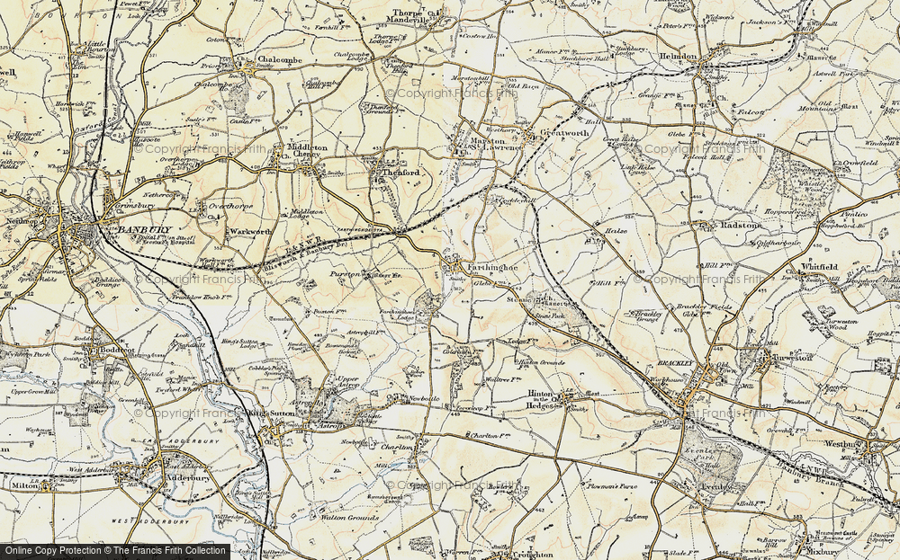 Old Map of Farthinghoe, 1898-1901 in 1898-1901