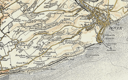 Old map of Farthingloe in 1898-1899