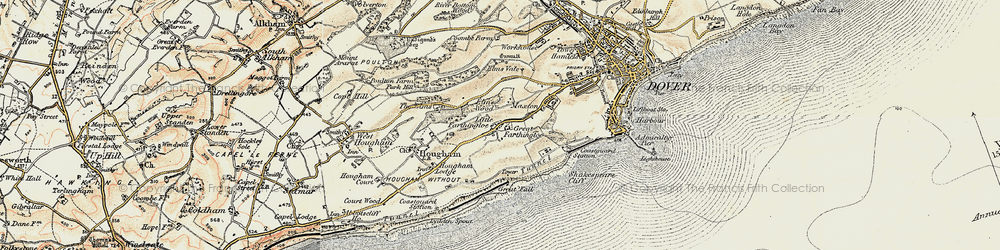 Old map of Farthingloe in 1898-1899