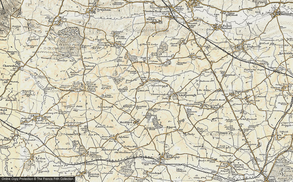 Old Map of Farthingstone, 1898-1901 in 1898-1901