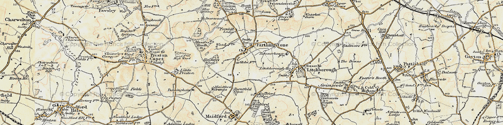 Old map of Farthingstone in 1898-1901