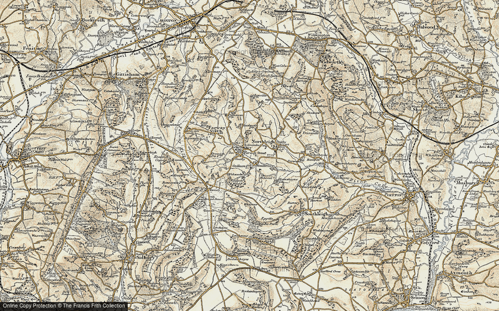 Old Map of Farway, 1898-1900 in 1898-1900