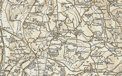 Old map of Farway in 1898-1900