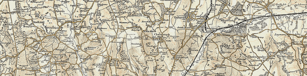 Old map of Farway Marsh in 1898-1899