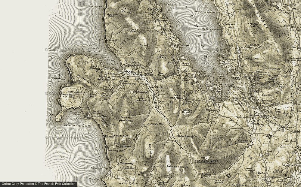 Old Map of Historic Map covering Allt Dearg in 1909-1911