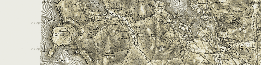 Old map of Allt Dearg in 1909-1911