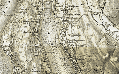 Old map of Faslane Port in 1905-1907