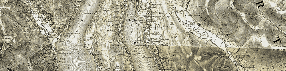 Old map of Faslane Port in 1905-1907