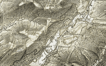 Old map of Blàr-nan-laogh in 1906-1908