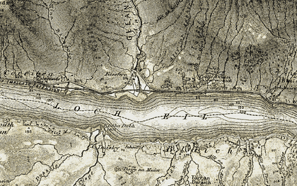 Old map of Allt na Croit Rainich in 1906-1908