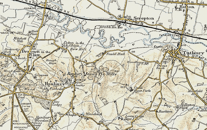 Old map of Fauld in 1902