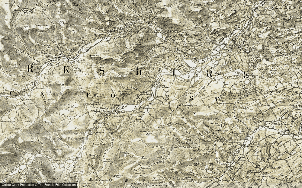 Old Map of Fauldshope, 1901-1904 in 1901-1904