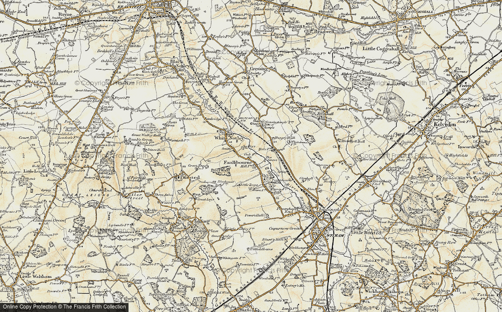 Old Map of Faulkbourne, 1898-1899 in 1898-1899