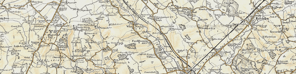 Old map of Faulkbourne in 1898-1899